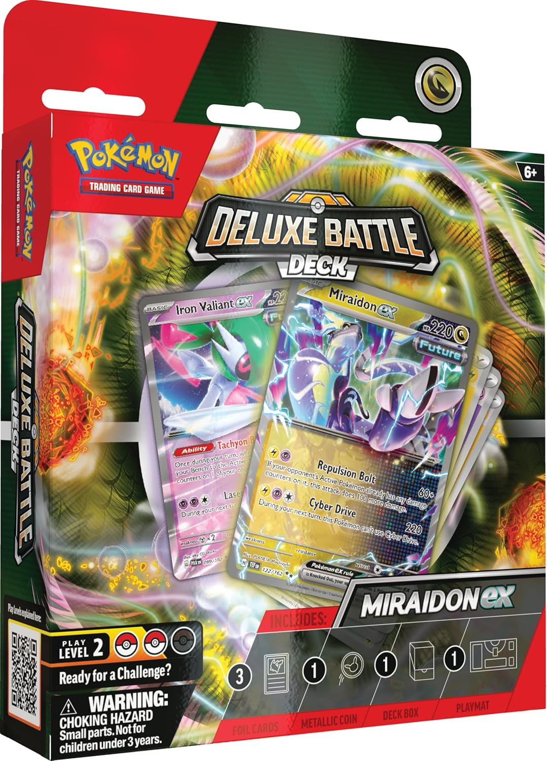 81wkHcRv55L._SL1500_ Pokémon TCG: Miraidon ex Deluxe Battle Deck (Ready-to-Play 60-card deck & accessories) - Image 1