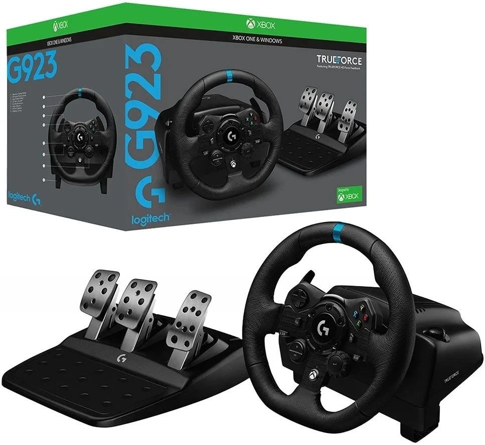 imgi_5_g923-gaming-steering-wheel-pc-900-with-dual-motor-racing-wheel-original-imahb4g6zppqzsdb Logitech G923 Gaming Steering Wheel PC 900°with Dual-Motor Racing Wheel Force Motion Controller (Black, Loved By Fans For Thrustmaster, Hori & Fanatec, Ant E Sports & Nitho, For Xbox, PC) - Image 1